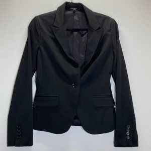 Express Womens Blazer Suit Jacket Single Button Collared Long Sleeve Black Size